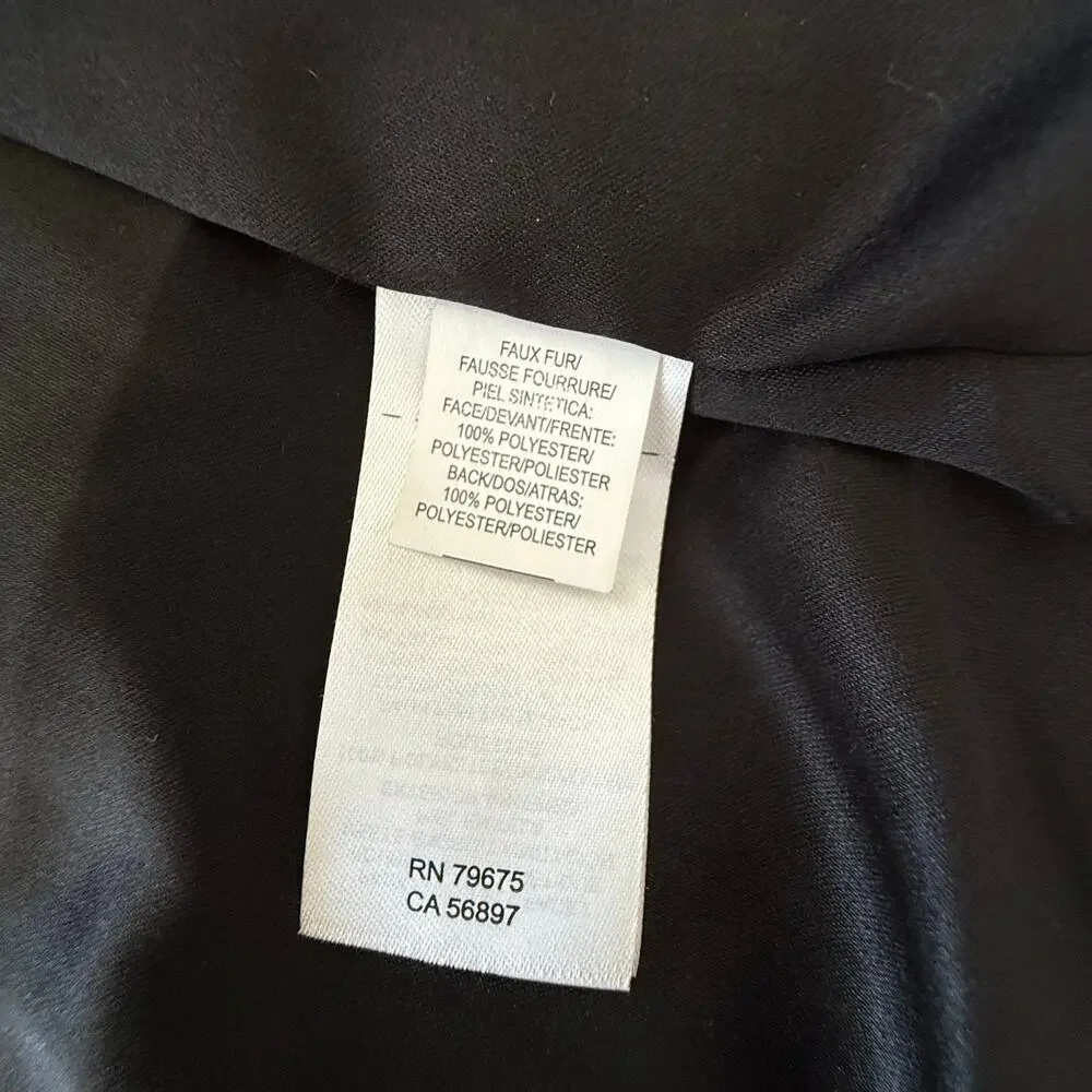 Lucky Brand Black Teddy Sherpa Hooded Jacket Women’s L Oversized Full Zip Cozy - Picture 15 of 16